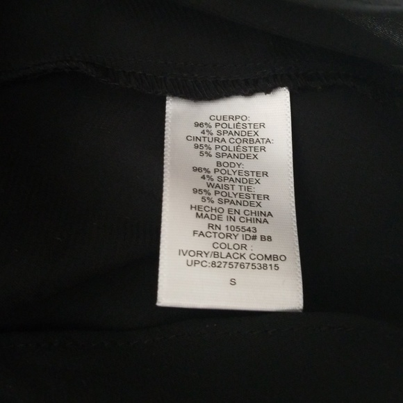 Cream and black tank with tie waist - Picture 5 of 5